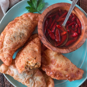 Savory Sensation: Brazilian Fried Pastry with Cheese or Beef