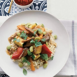 Savory Delight: Aromatic Moroccan Lamb and Vegetable Couscous