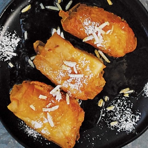 Cheese Parcels with Honey and Orange Reduction
