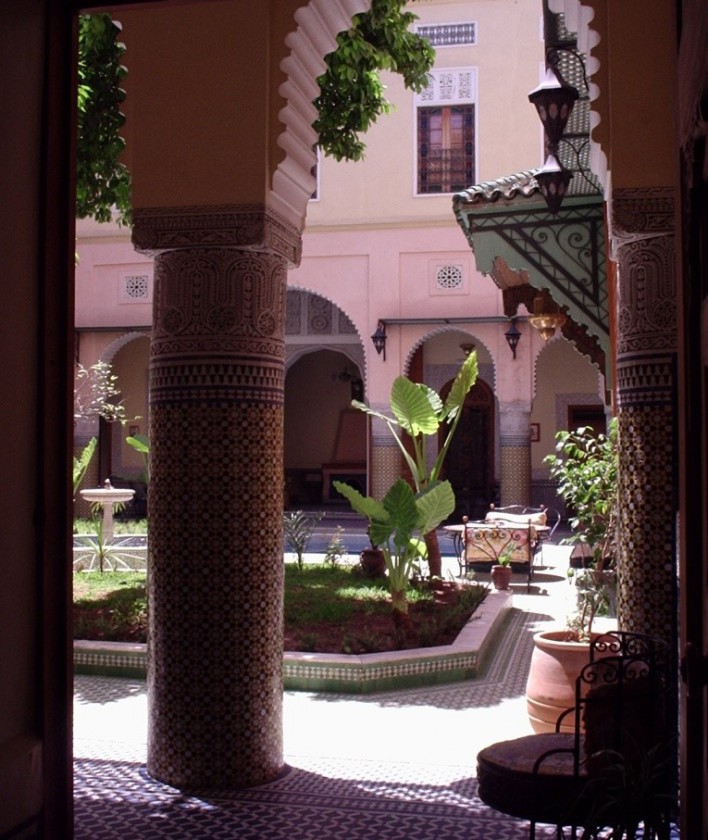 A courtyard house in Fez, Morocco.