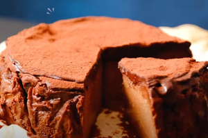 Choco Bliss: A Rich Double Chocolate Basque Cheesecake Experience