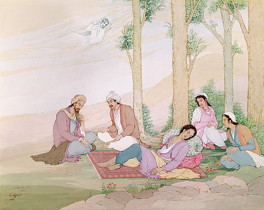 This modern gouache illustration depicting Ibn al-Nafis is titled 