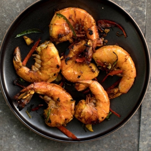 Turmeric Shrimp with Curry Leaves